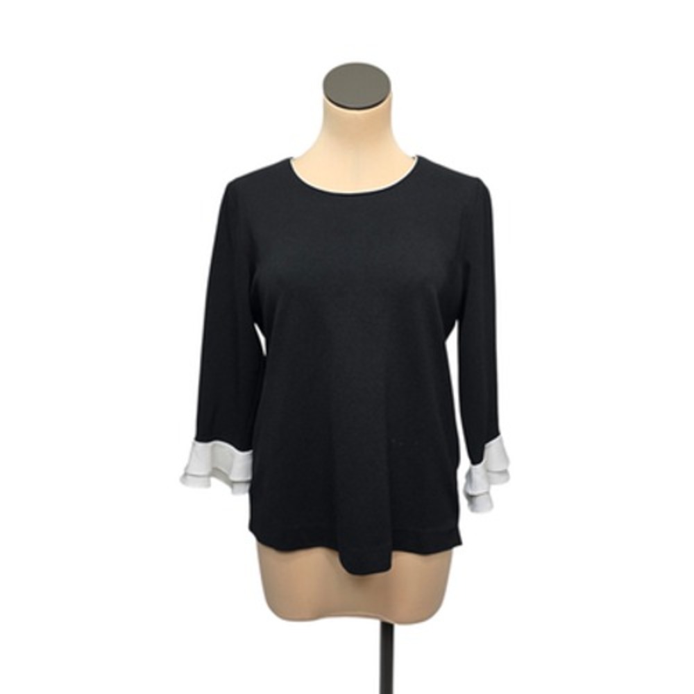 Karl Lagerfeld Paris Sweater Womens‎ Medium Ruffle Sleeve Pullover Top